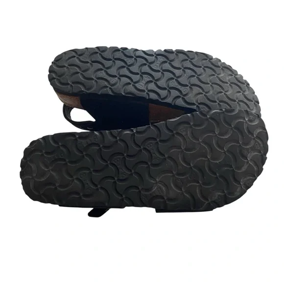 Birkis Birkenstock Black Sandals with Adjustable Straps and Cork Footbed W6 - Picture 12 of 13